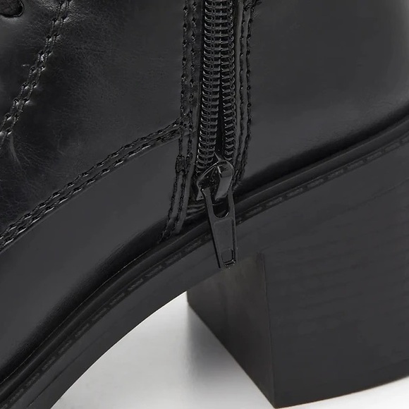 MIA Women’s Galit Combat Black Lace-Up Ankle Chunky Block Heel Boots Size 6 NEW - Picture 6 of 12